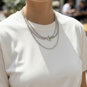 Chic Silver Steel Necklace for Women